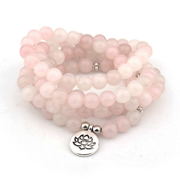 Pulsera Mala 108 para Buda con colgante de loto OM