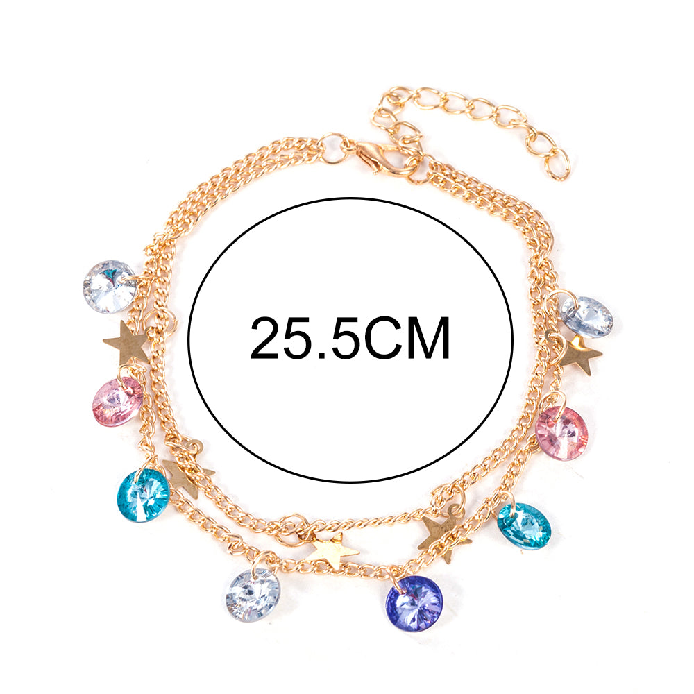 Modern Simple Multi-layer Star Anklets Set For Women