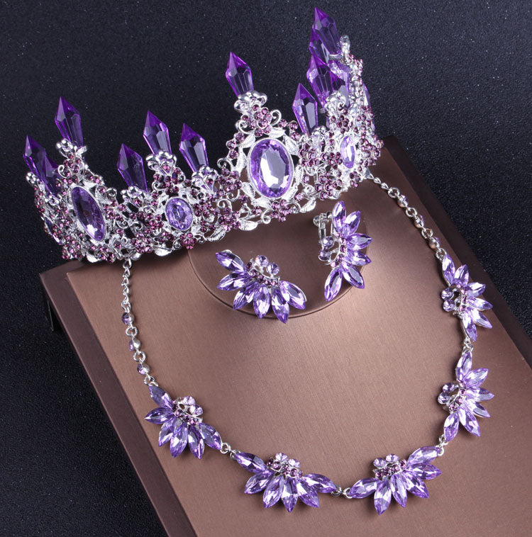 Noble Purple Crystal Bridal Jewelry Sets