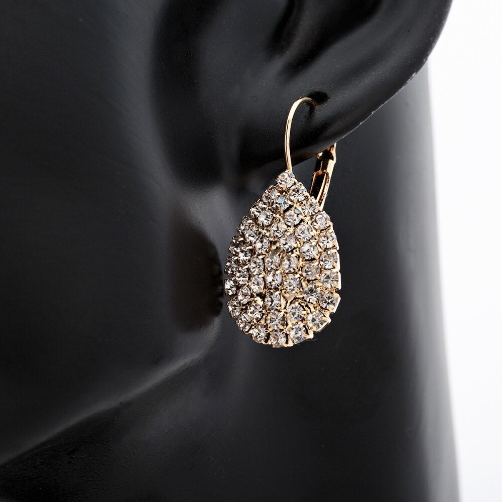 Women Waterdrop Rhinestone Earrings