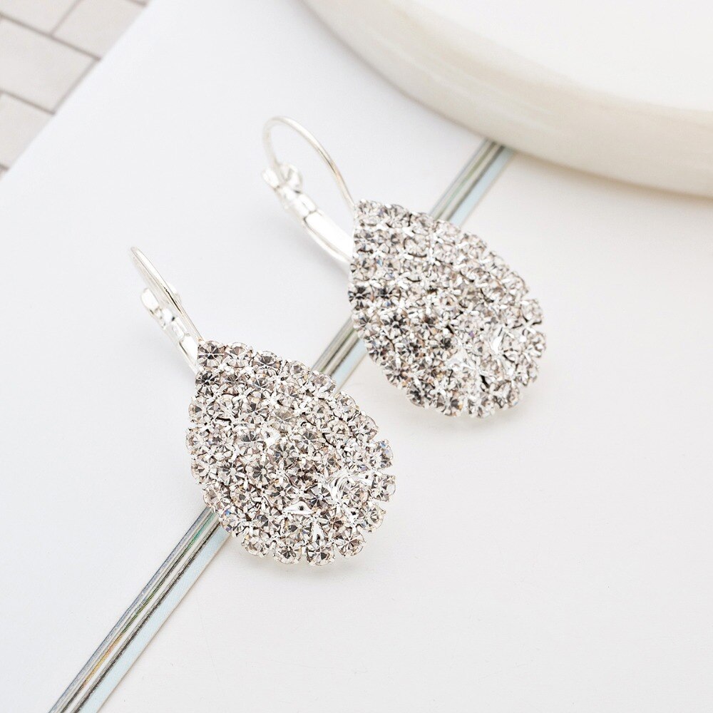 Women Waterdrop Rhinestone Earrings