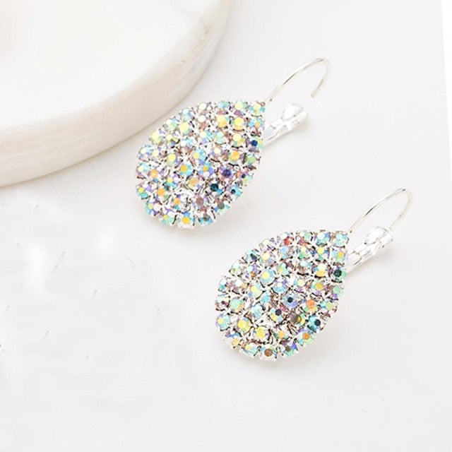 Women Waterdrop Rhinestone Earrings