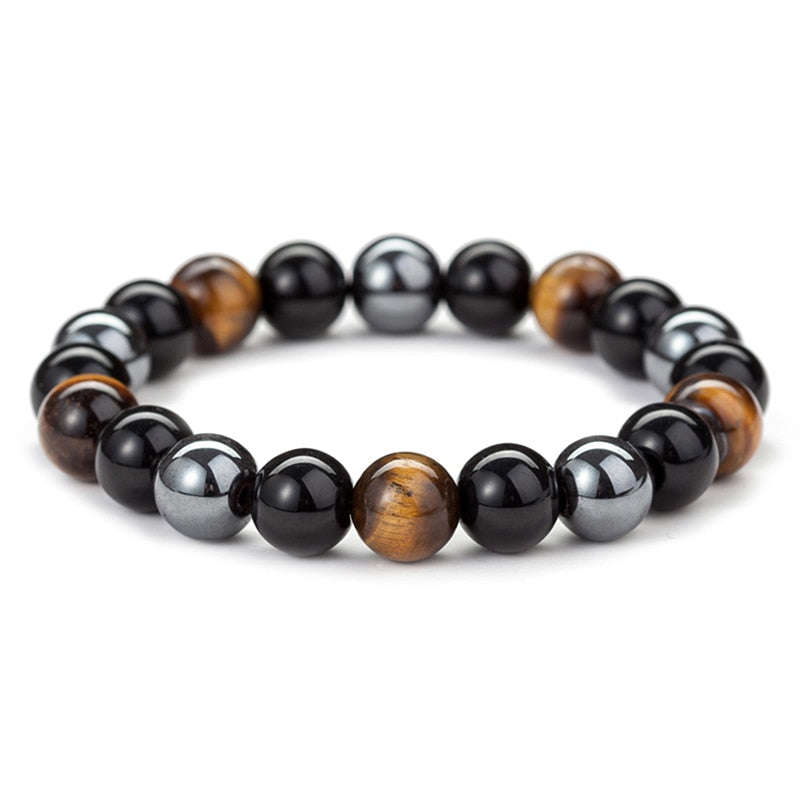 Hot Magnetic Tiger Eye Hematite Stone Bead Couple Bracelet