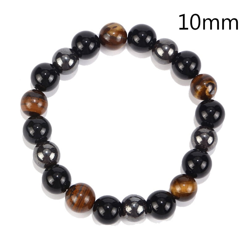 Hot Magnetic Tiger Eye Hematite Stone Bead Couple Bracelet