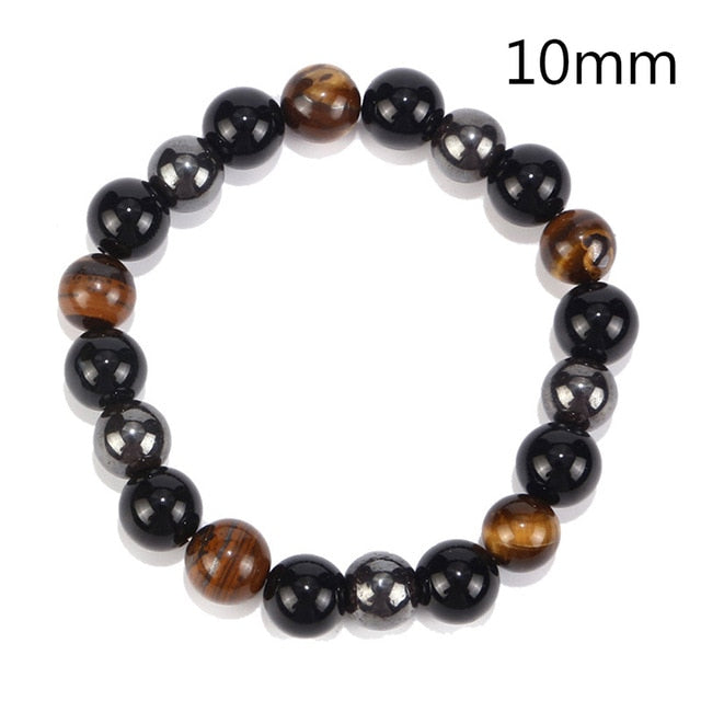 Hot Magnetic Tiger Eye Hematite Stone Bead Couple Bracelet