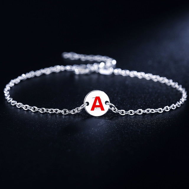 Gold color silver color 4MM beads chain women Letter cute Bracelet