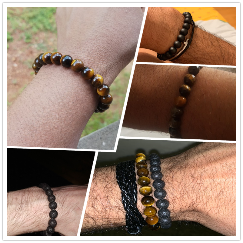 8mm Tiger Eye Stone Beads Bracelet