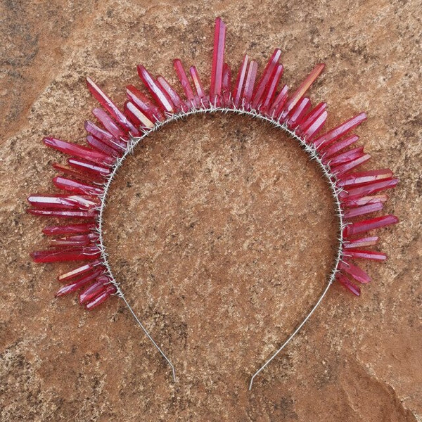 Peines de pelo con tiara de cristal de lujo crudos