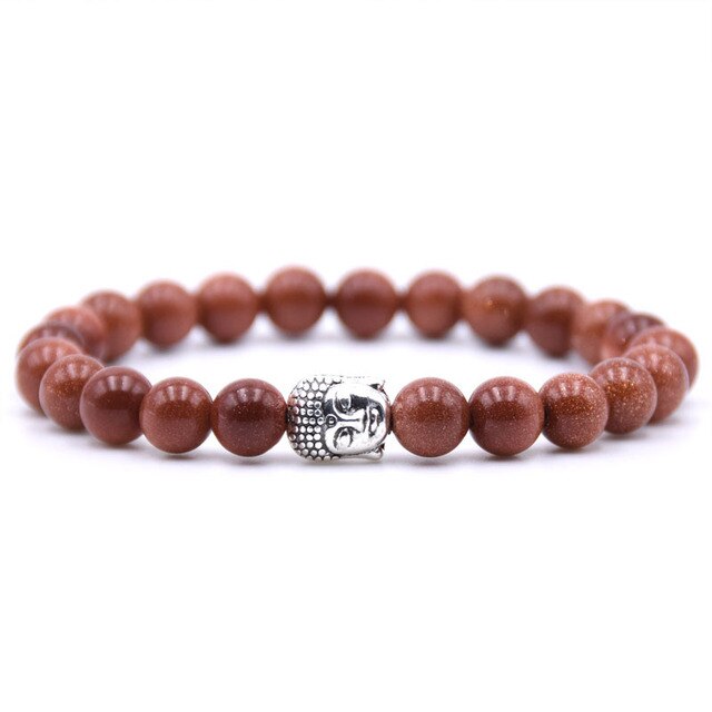 Buddha Head Bracelets Tiger Eye Lava Beads Bracelet