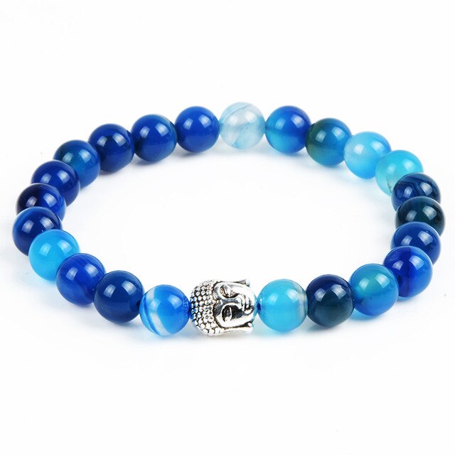 Buddha Head Bracelets Tiger Eye Lava Beads Bracelet
