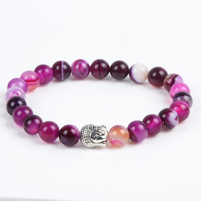 Buddha Head Bracelets Tiger Eye Lava Beads Bracelet