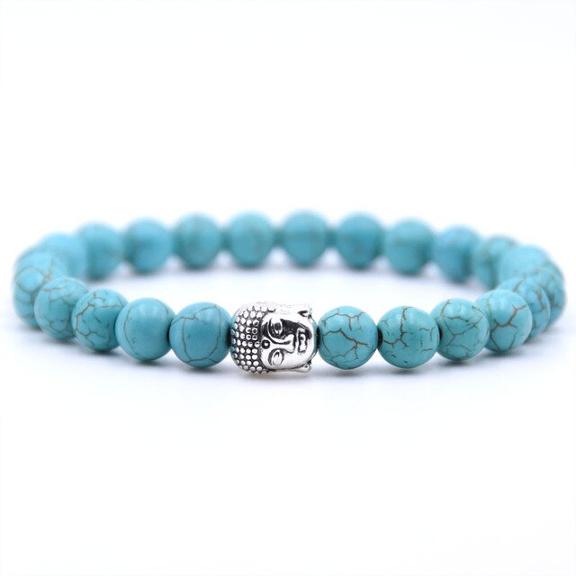 Buddha Head Bracelets Tiger Eye Lava Beads Bracelet