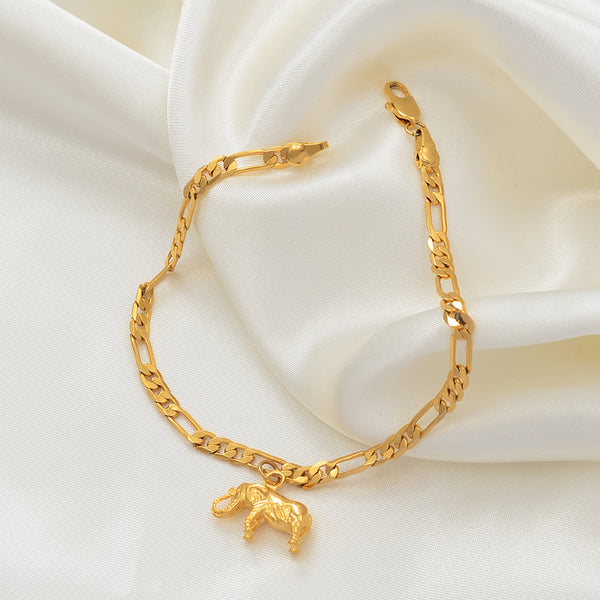 Tobilleras de elefante para mujeres, hombres y niñas, joyería de color dorado, cadenas para los pies