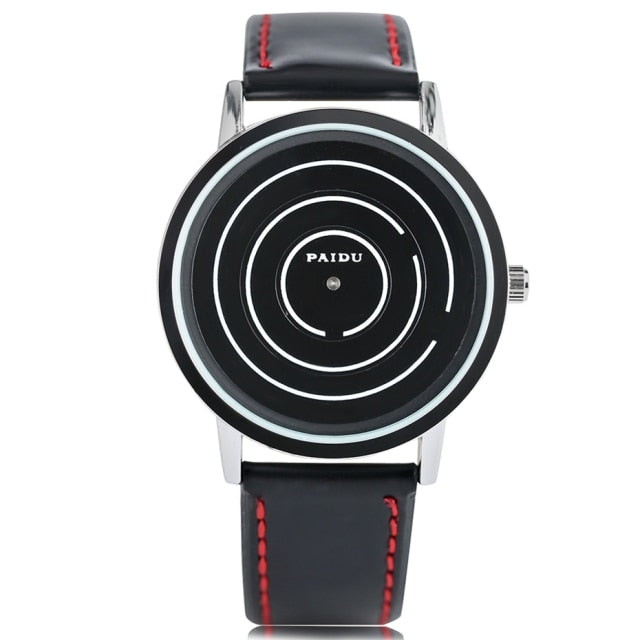 Turntable Numbers Dial Men Women Quartz Wrist Watch