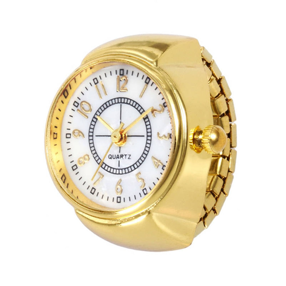 Round Dial Arabic Numerals Analog Quartz Ring Watches