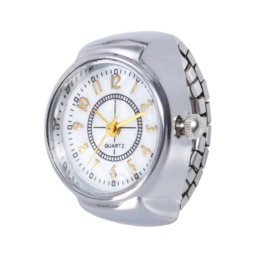 Round Dial Arabic Numerals Analog Quartz Ring Watches