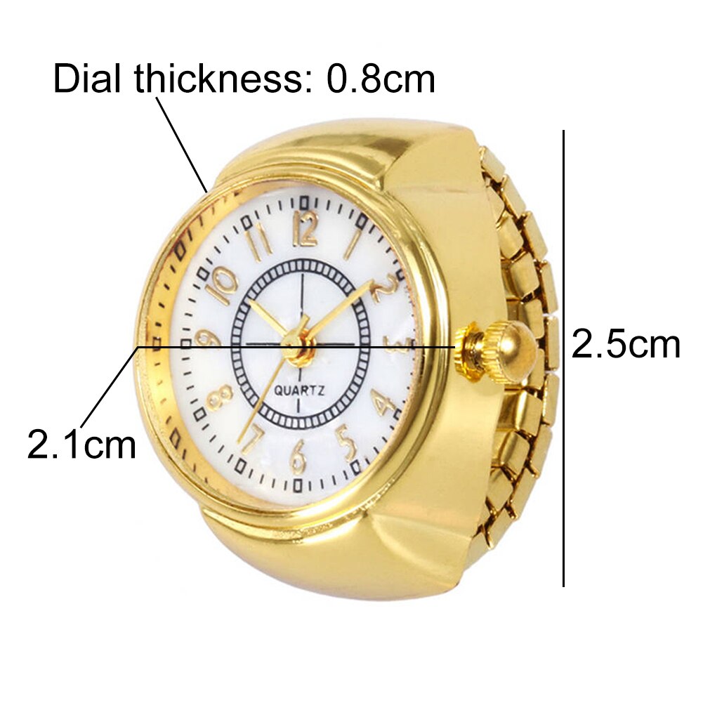 Round Dial Arabic Numerals Analog Quartz Ring Watches