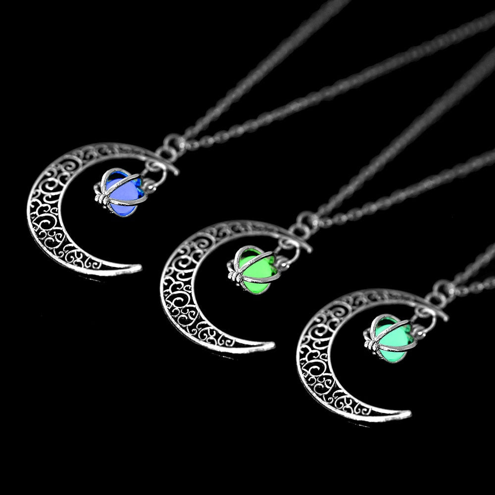 Fashion Silver Color Charm Luminous Pendant Necklace