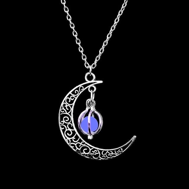 Fashion Silver Color Charm Luminous Pendant Necklace