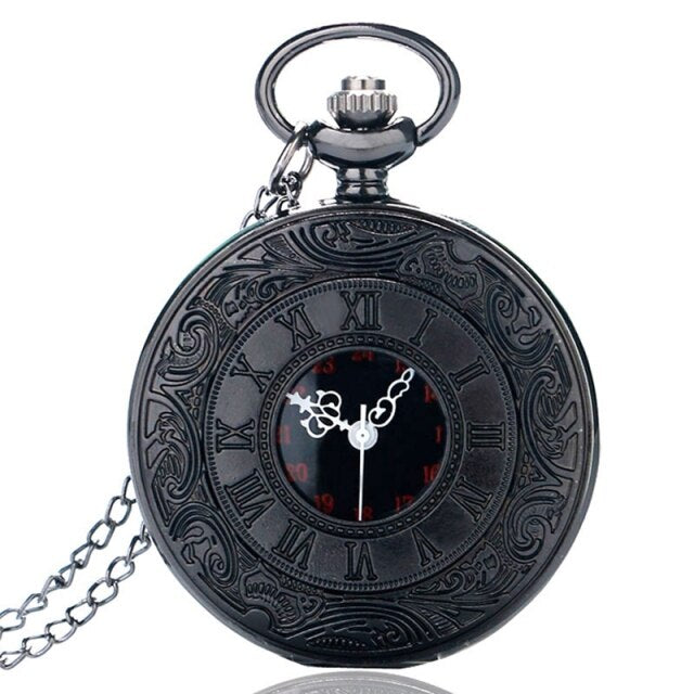 Antique Retro Roman Numeral Display Quartz Pocket Watch