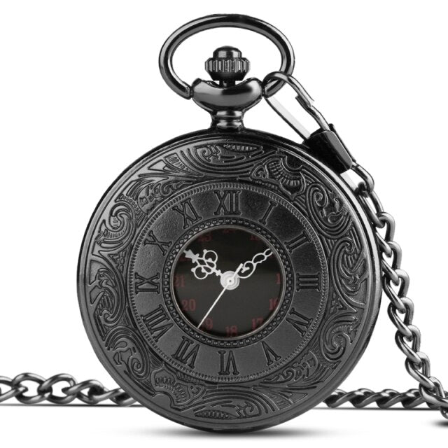 Antique Retro Roman Numeral Display Quartz Pocket Watch