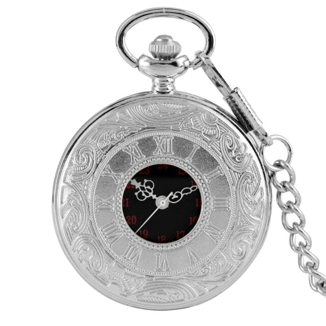 Antique Retro Roman Numeral Display Quartz Pocket Watch