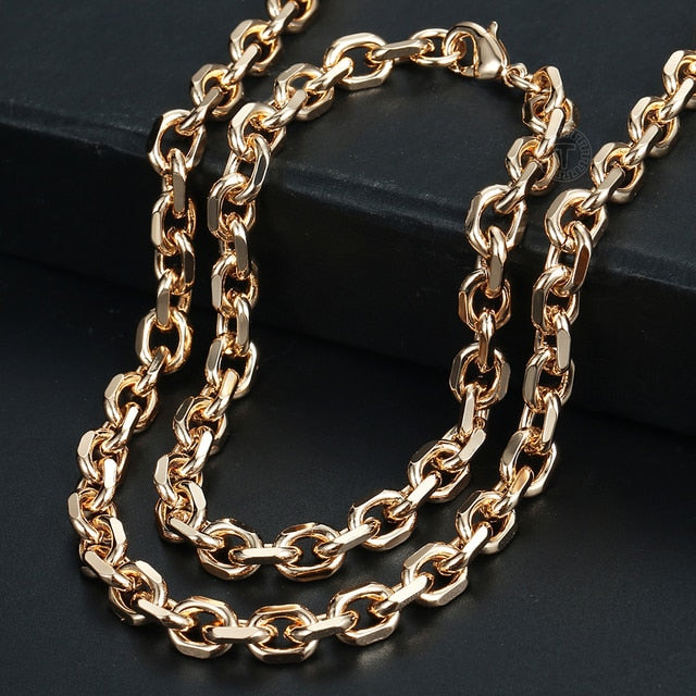Rose Gold Braided Foxtail Bead Link Chain Necklace Bracelet Set