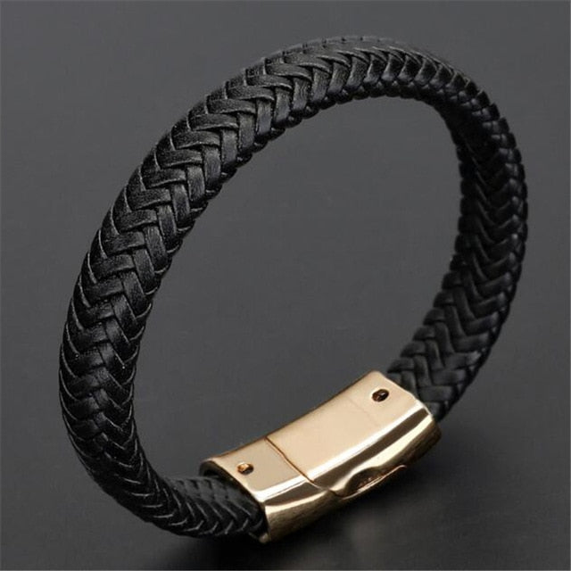 Men Stainless Steel Multilayer Braided Rope Bracelets