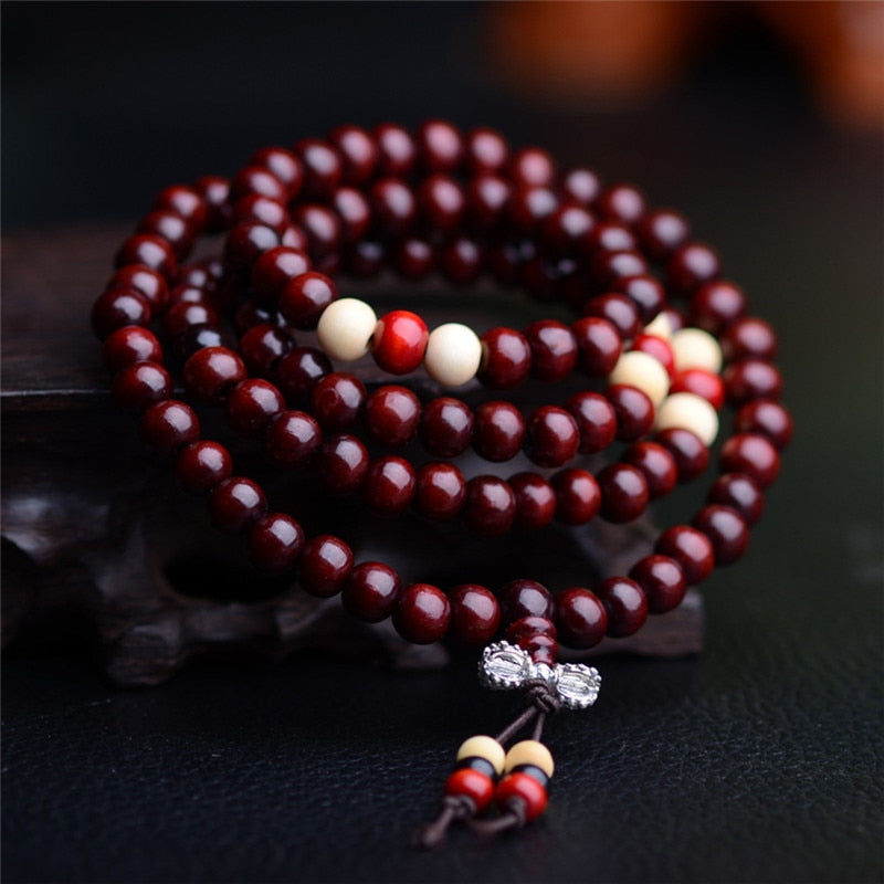 108 Beads Natural Sandalwood Buddhist Buddha Rosary Beads