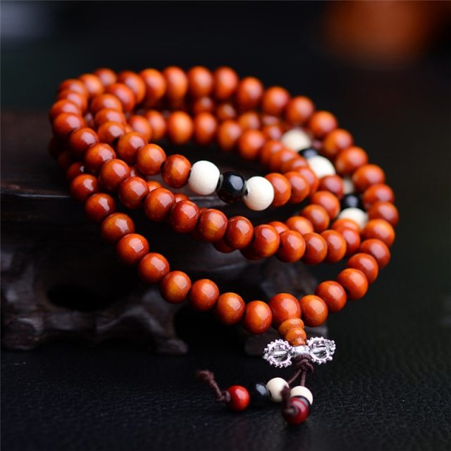 108 Beads Natural Sandalwood Buddhist Buddha Rosary Beads