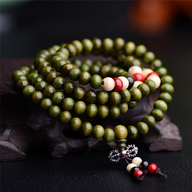 108 Beads Natural Sandalwood Buddhist Buddha Rosary Beads