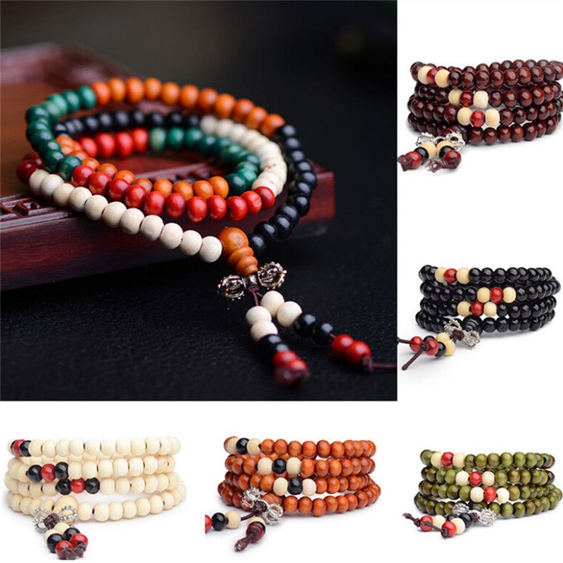 108 Beads Natural Sandalwood Buddhist Buddha Rosary Beads