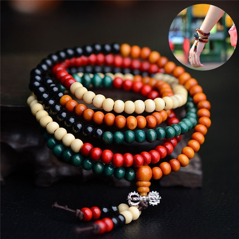 108 Beads Natural Sandalwood Buddhist Buddha Rosary Beads