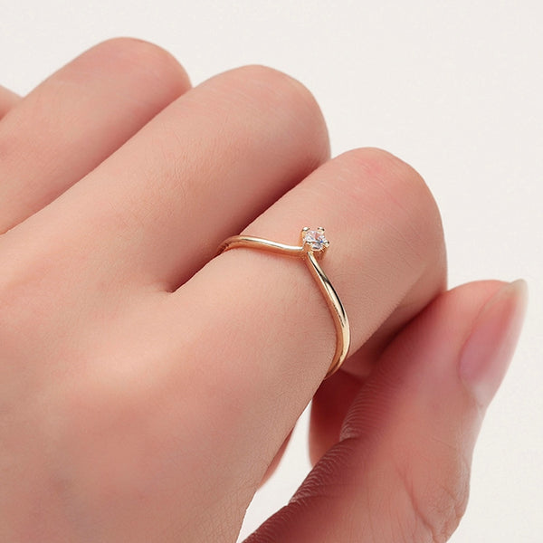 Fashion Zirconia Crown Ring for Women's Wedding Party AAA Zircon Crystal Geometric Ring