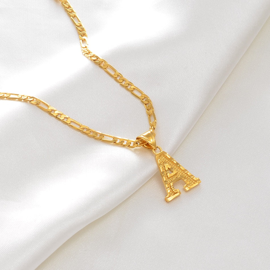 A-Z Letters Pendant Necklaces for Women Men