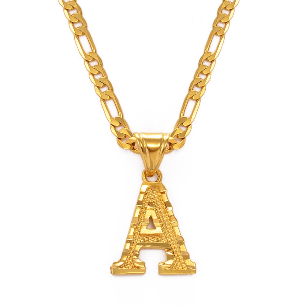 A-Z Letters Pendant Necklaces for Women Men