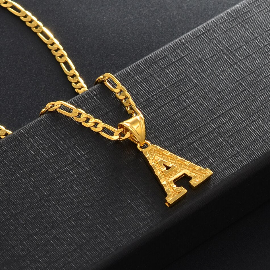 A-Z Letters Pendant Necklaces for Women Men