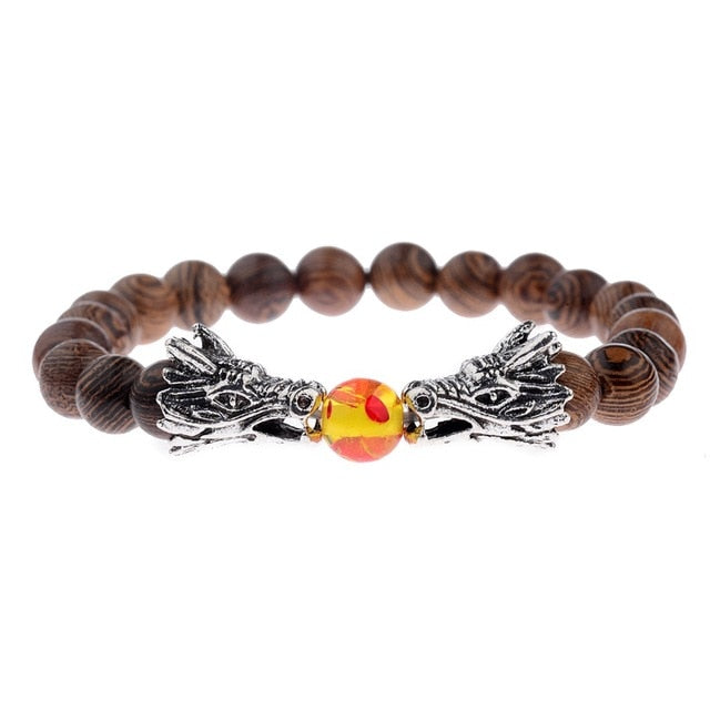 Natural Stone Beads Men's Dragon Bracelet Set