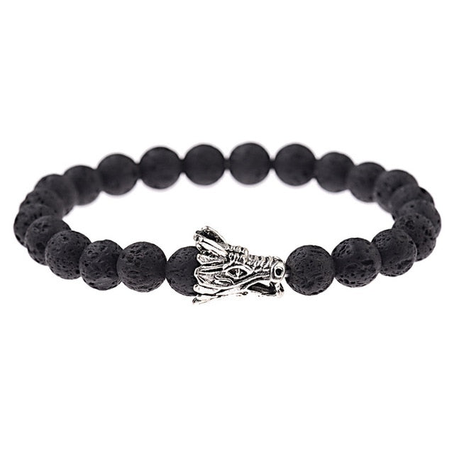 Natural Stone Beads Men's Dragon Bracelet Set