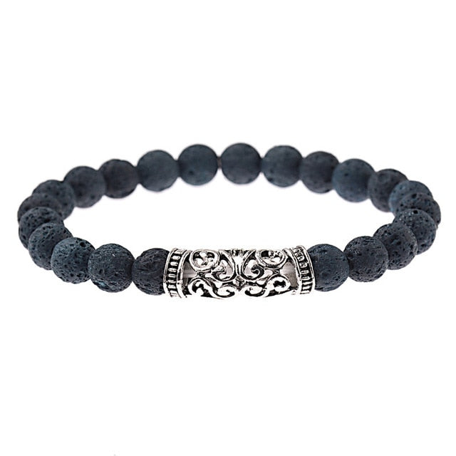 Natural Stone Beads Men's Dragon Bracelet Set
