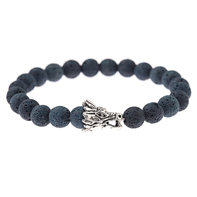 Natural Stone Beads Men's Dragon Bracelet Set