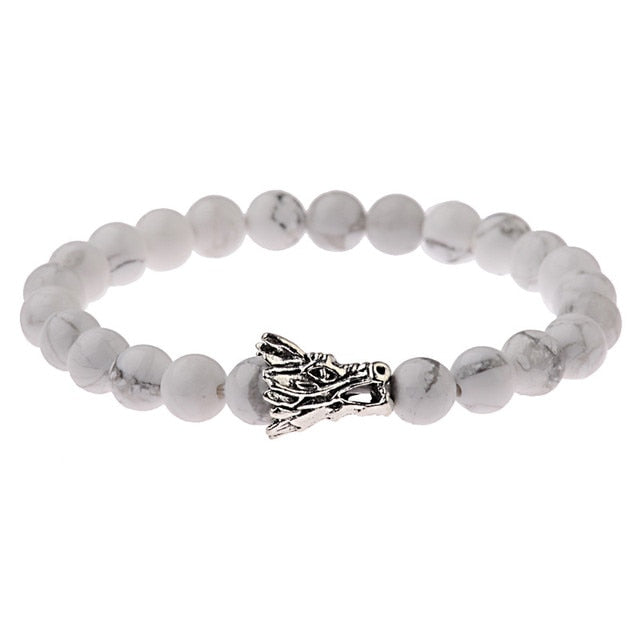 Natural Stone Beads Men's Dragon Bracelet Set
