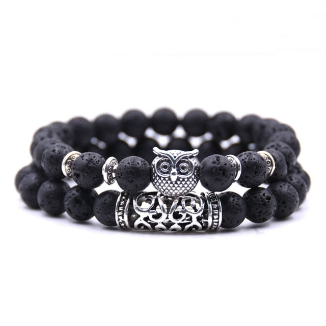 Natural Stone Beads Men's Dragon Bracelet Set