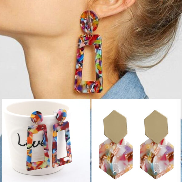 Pendientes de clip de moda Pendientes de moda acrílicos de leopardo