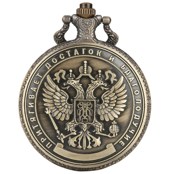 Reloj de bolsillo de colección de monedas de rublo chapado en relieve de doble cara