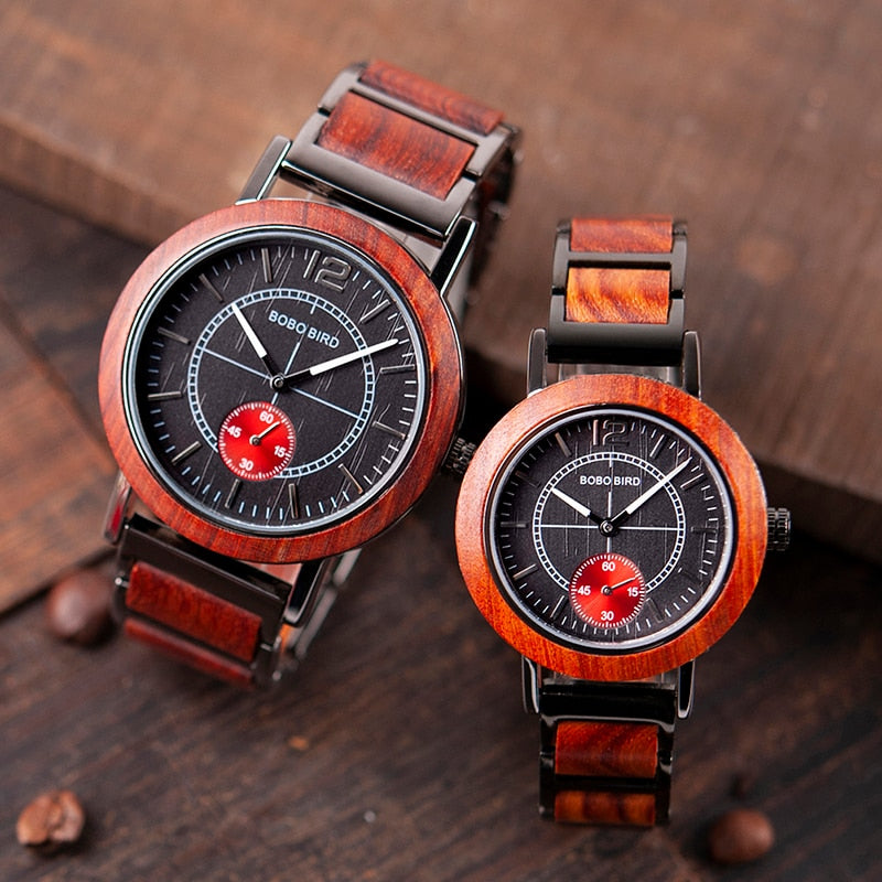 BIRD Wooden Lovers' Watches Set