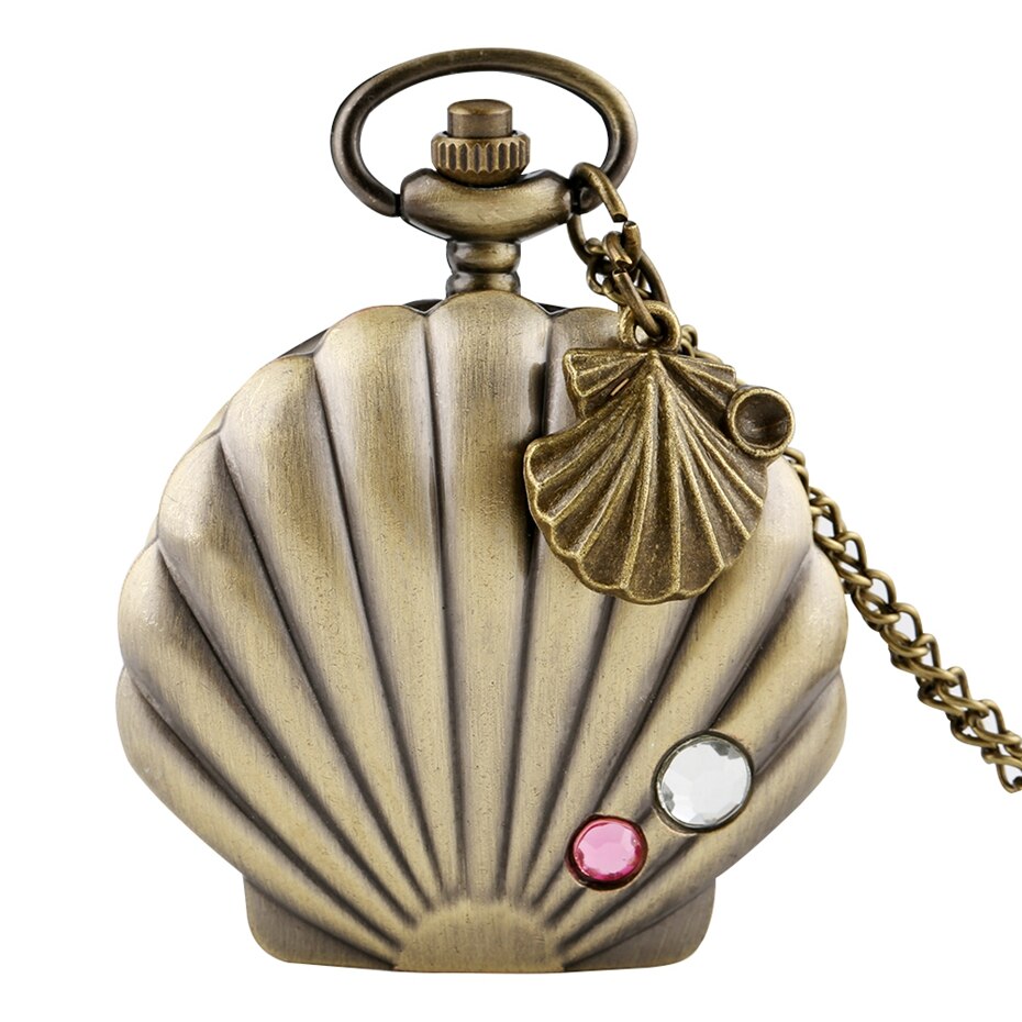 New Fashion Mermaid Shell Pocket Watch