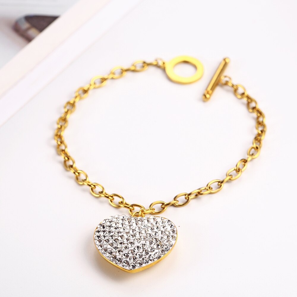 Stainless steel   Heart Necklace Earrings Jewelry Set