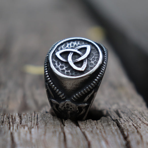 Mens 316L Stainless Steel Ring Celtics Knot Satan Devil Goat Biker Rings