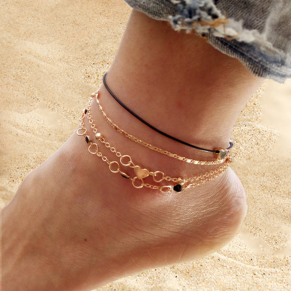 Handmade Temperament Love Multi-layer Anklet